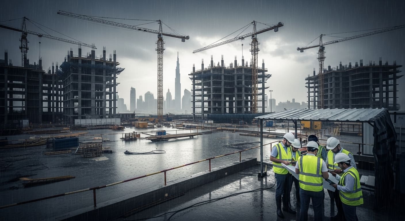 هل تُعد الأمطار الغزيرة ☔ حدثًا استثنائيًا؟ وهل يمكن المطالبة بها ⏳ 💰 ؟